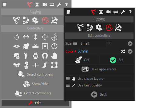 edit controller panel